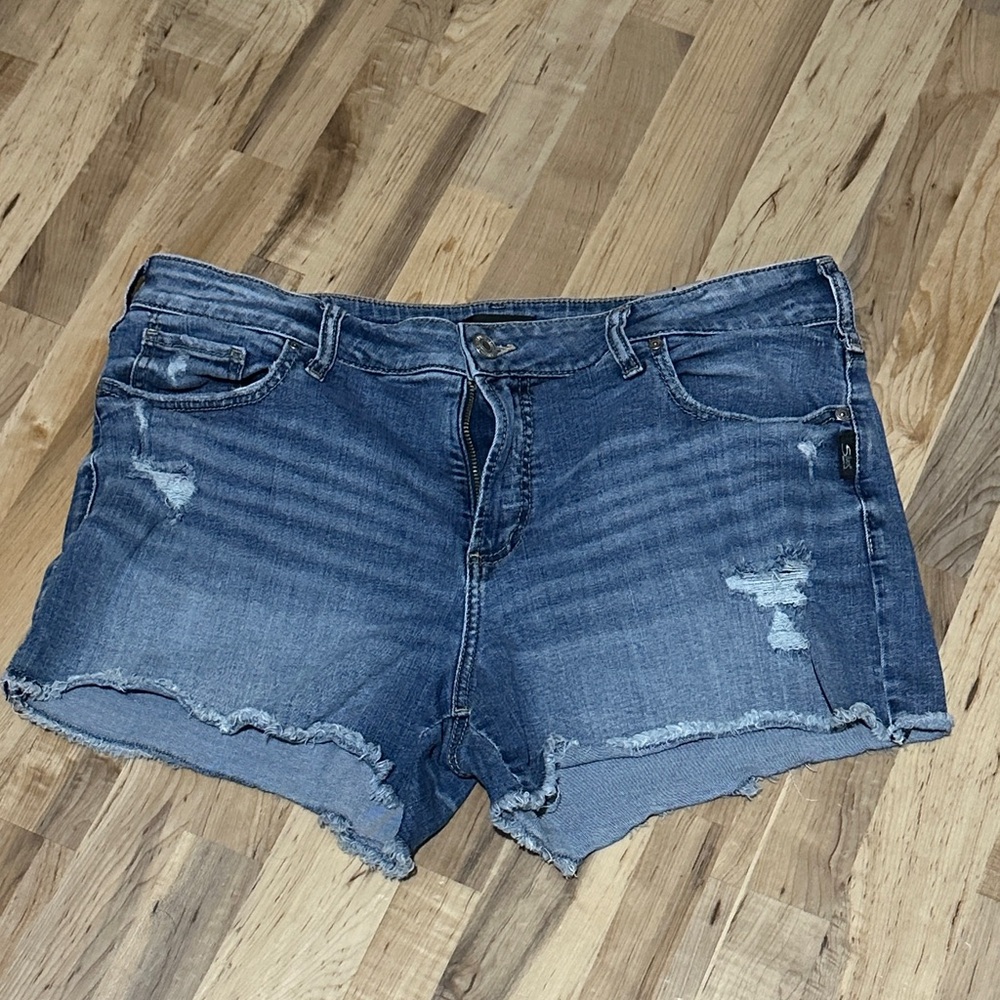 Silver Jeans Distressed Denim Shorts - Blue